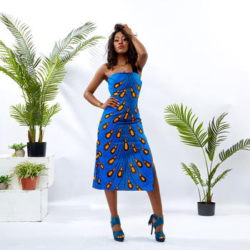 Wholesale Custom Dress Women African Print Slip Dress DH036