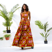 Custom Dress Supplier Women African Wax Floor Dress DH053