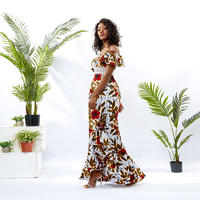 Custom apparel Supplier Women African Wax Long Dress DH105